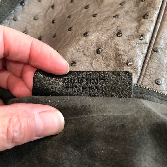 YSL gray Roady bag, ostrich - Picture 8 of 8